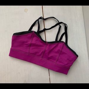 Cute purple and black sports bra
